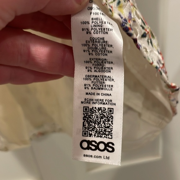 ASOS Broderie Puff Sleeve Mini Dress- Size 2 - Picture 7 of 7